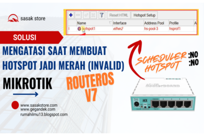 Cara Mengaktifkan Hotspot Yang Nonaktif (warna merah saat hotspot setup) Dimikrotik RouterOS v7 dan V6